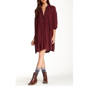 Free People Burgundy Mini Dress